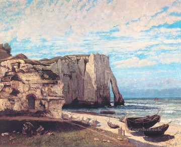  Tormenta Pintura - El acantilado de Etretat después de la tormenta El pintor realista Gustave Courbet